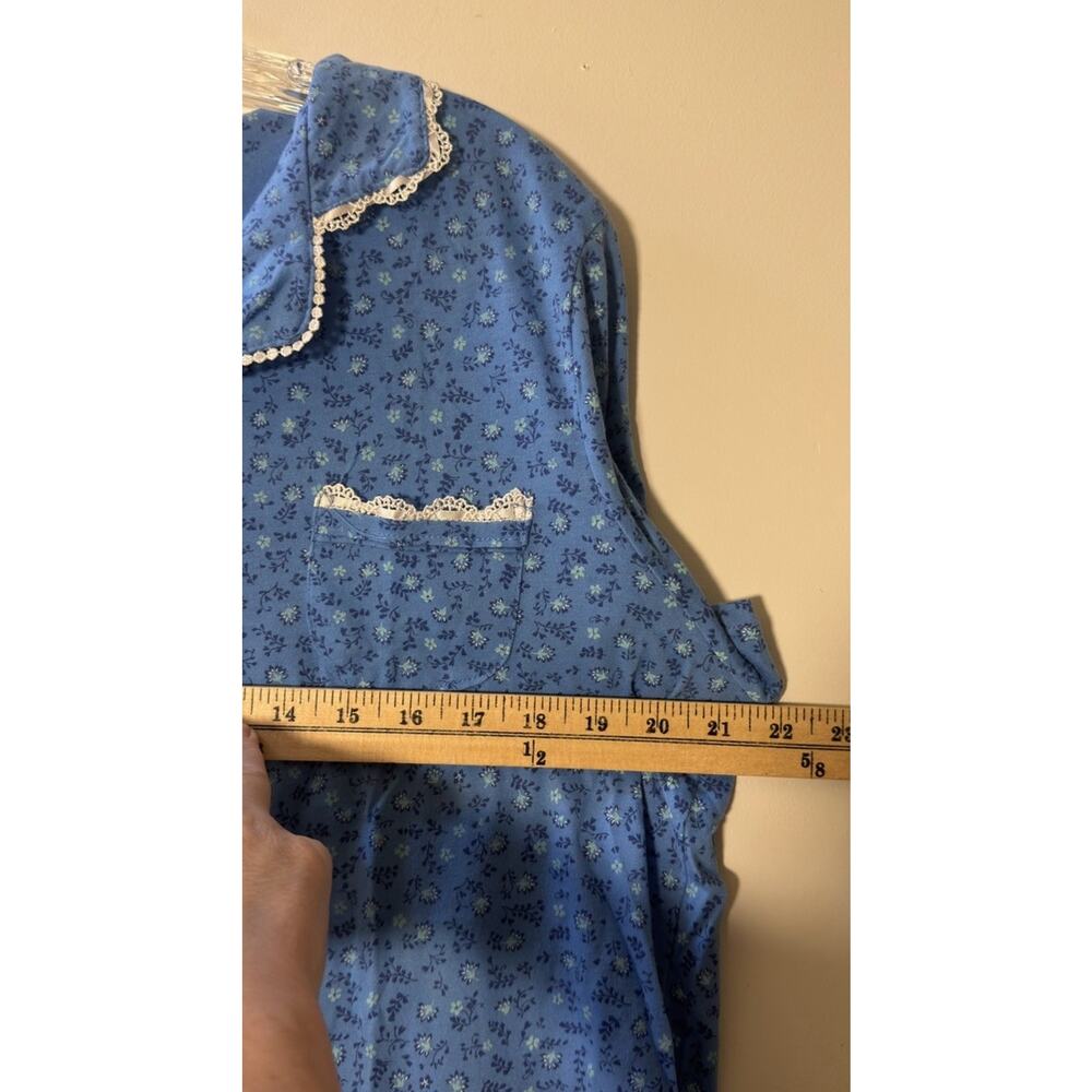 Secret Treasures Pajama Set XL 16-18 Blue Floral Button Front Cotton Blend - Picture 9 of 9